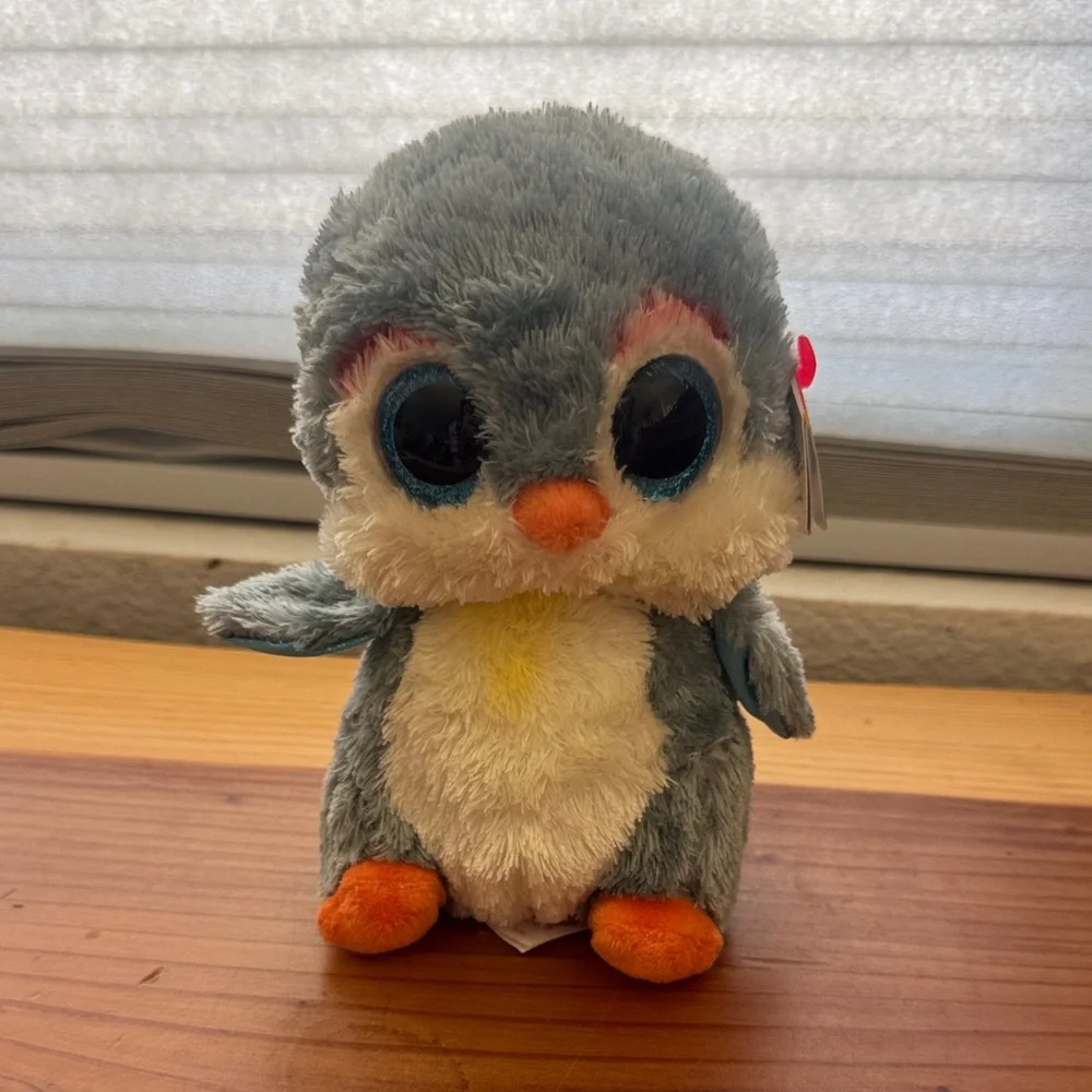 NWT Ty Beanie Boos Plush Penguin Toy - Gray and White